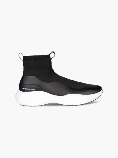 Calvin Klein Cipők HU107483 | Calvin Klein Knit Chunky Férfi Magas Sportcipő Fekete